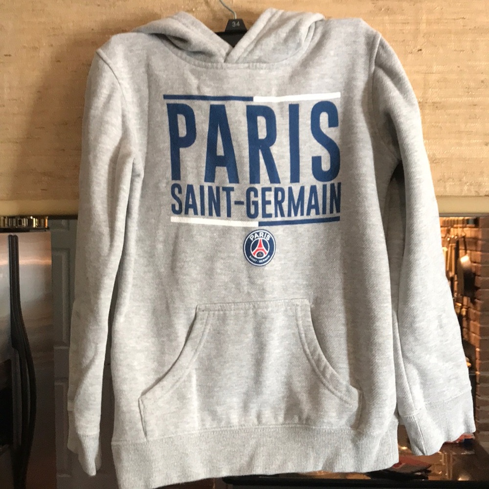 Paris Saint-Germain Soccer Club Kids gray hoodie sweatshirt
